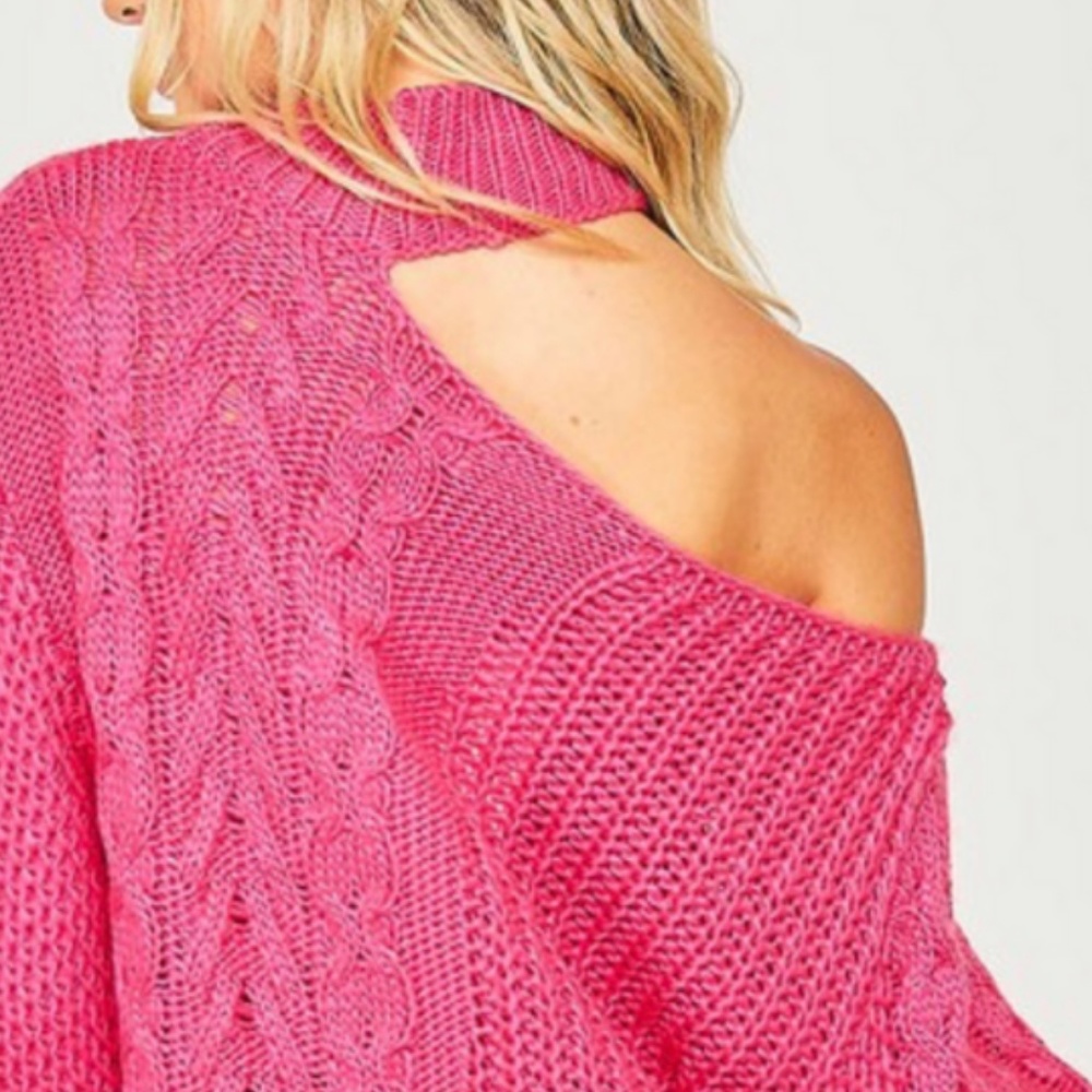 SHOULDER CUTOUT KNIT SWEATER - Picture 2 of 6